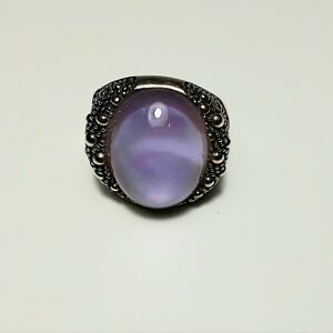 Michael Dawkins Starry Amethyst Ring 925 Silver Sz 8-3/4